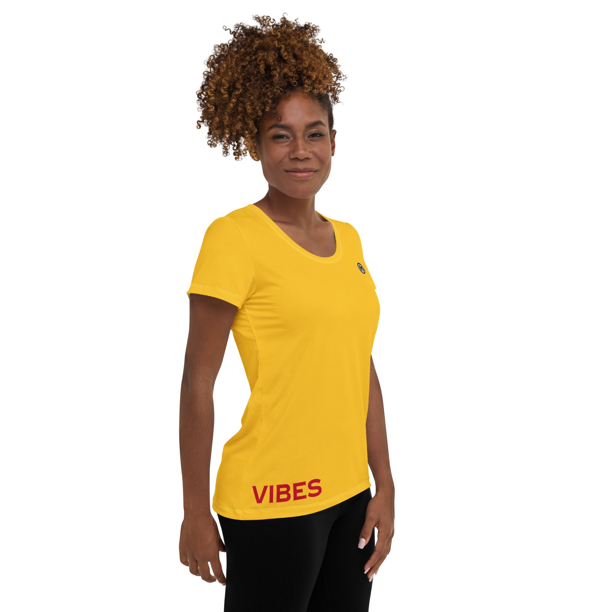 TIME OF VIBES - Women's Athletic T-shirt VIBES (Yellow) - €45.00