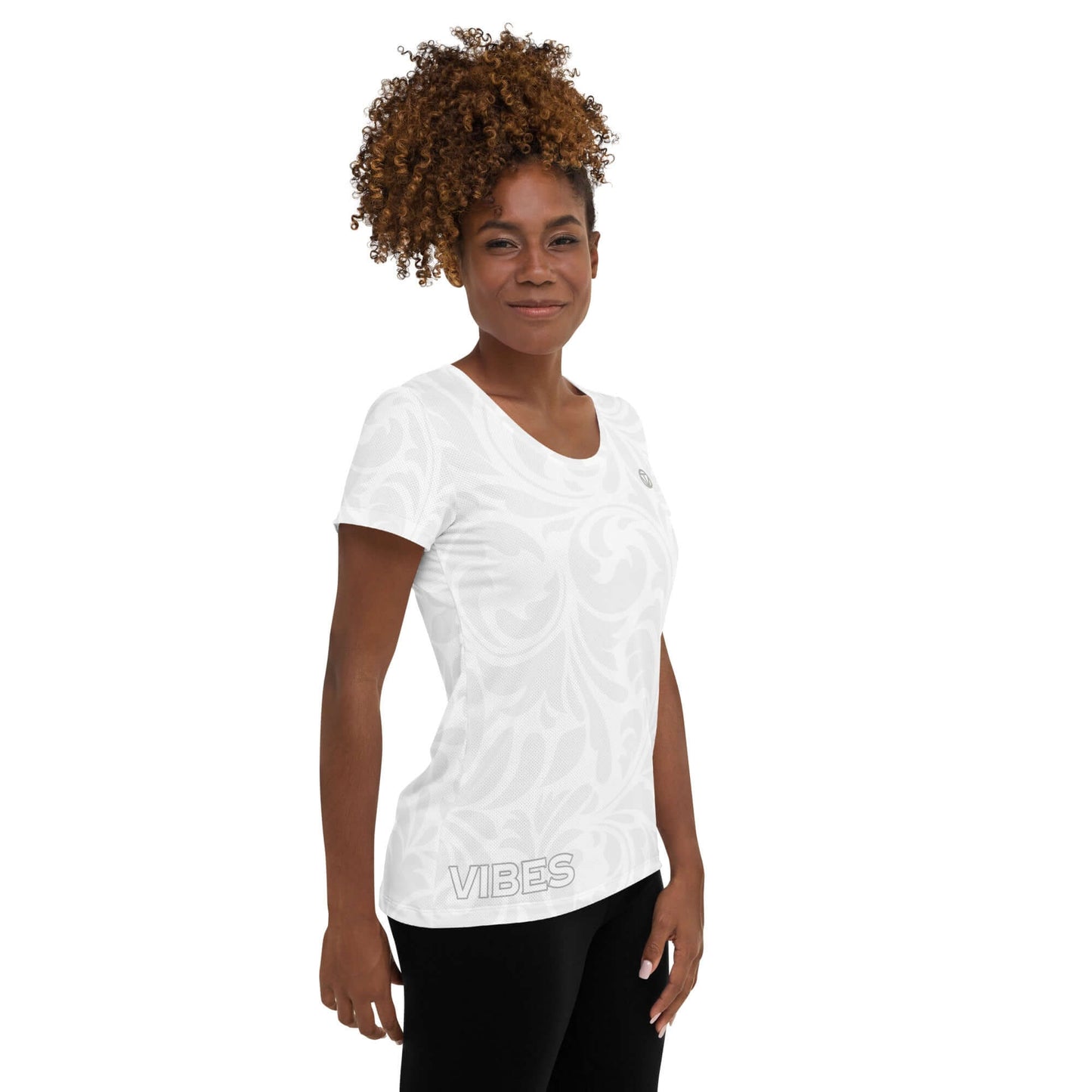 TIME OF VIBES - Women's Athletic T-shirt FLORAL (White) - €45.00