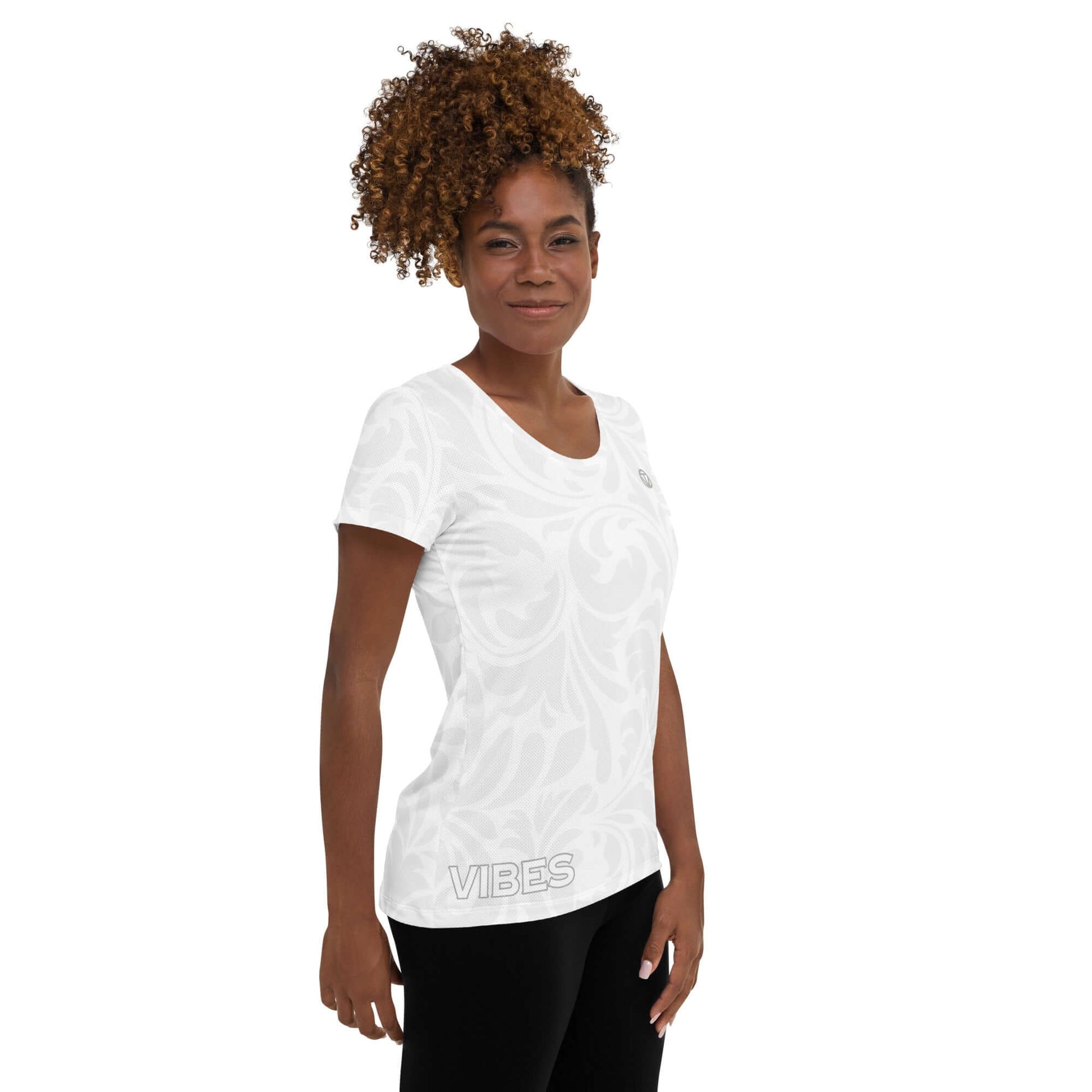 TIME OF VIBES - Women's Athletic T-shirt FLORAL (White) - €45.00