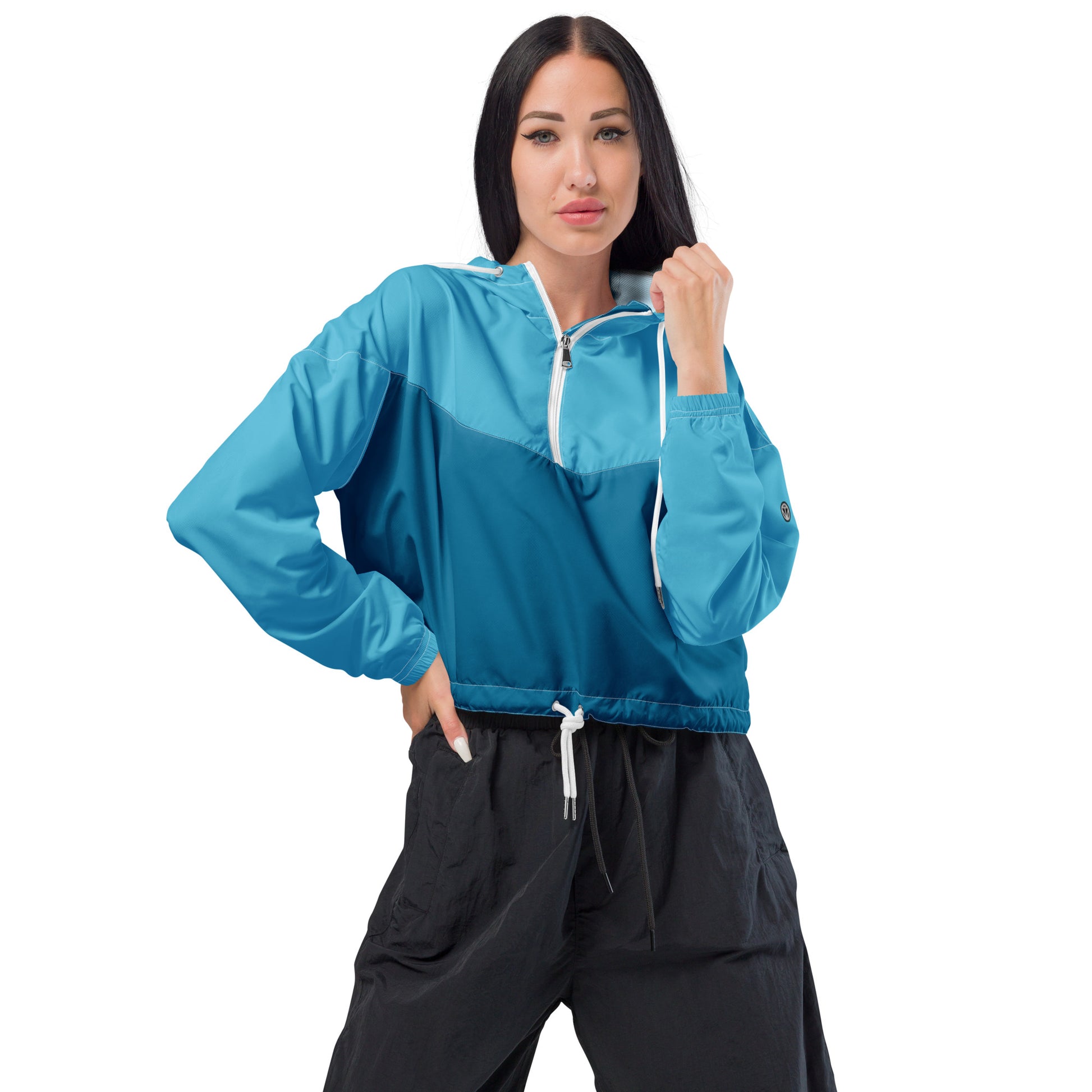 TIME OF VIBES - Cropped Windbreaker (Skyblue) - €99.00