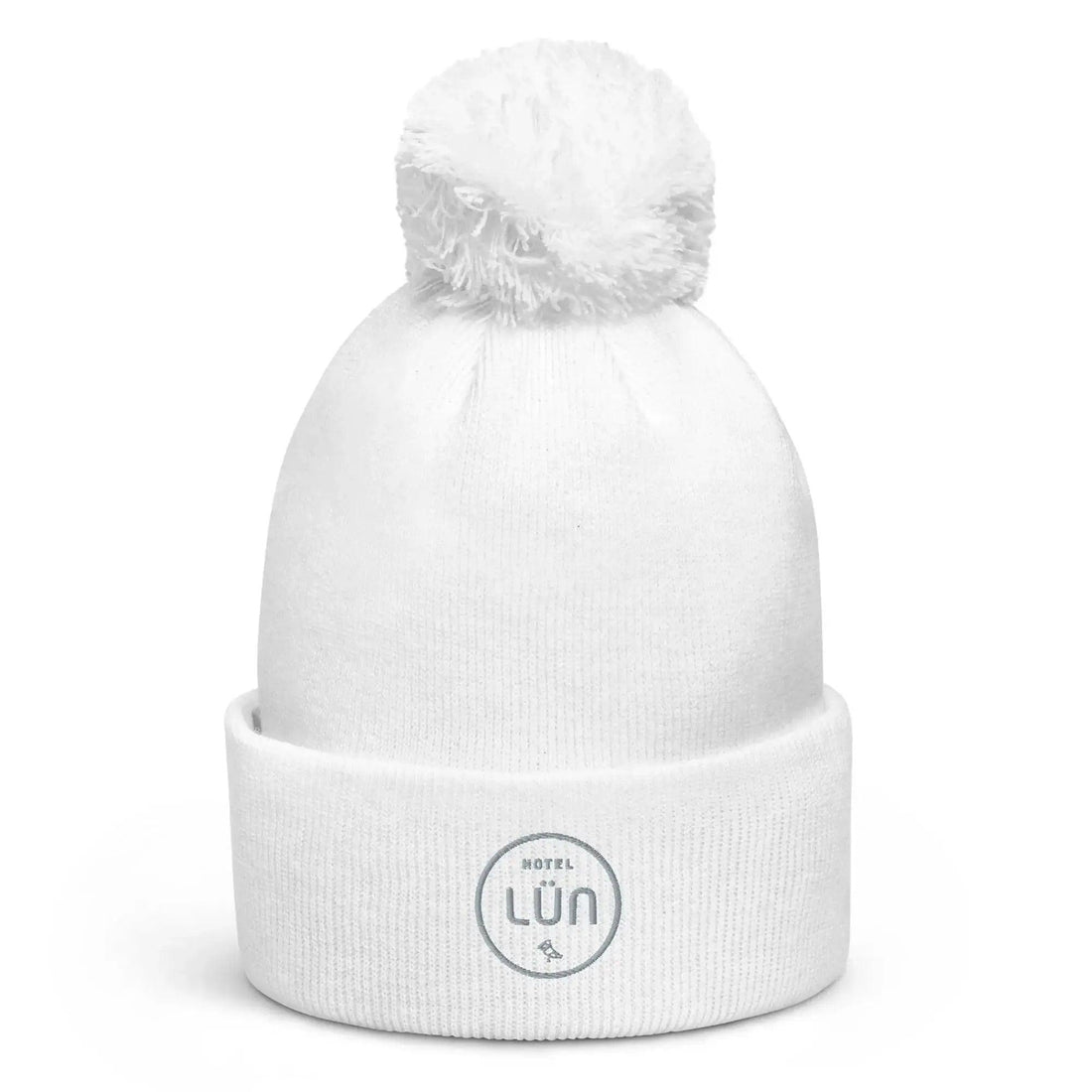 HOTEL LÜN Bommel-Beanie (Weiß) - Time Of Vibes