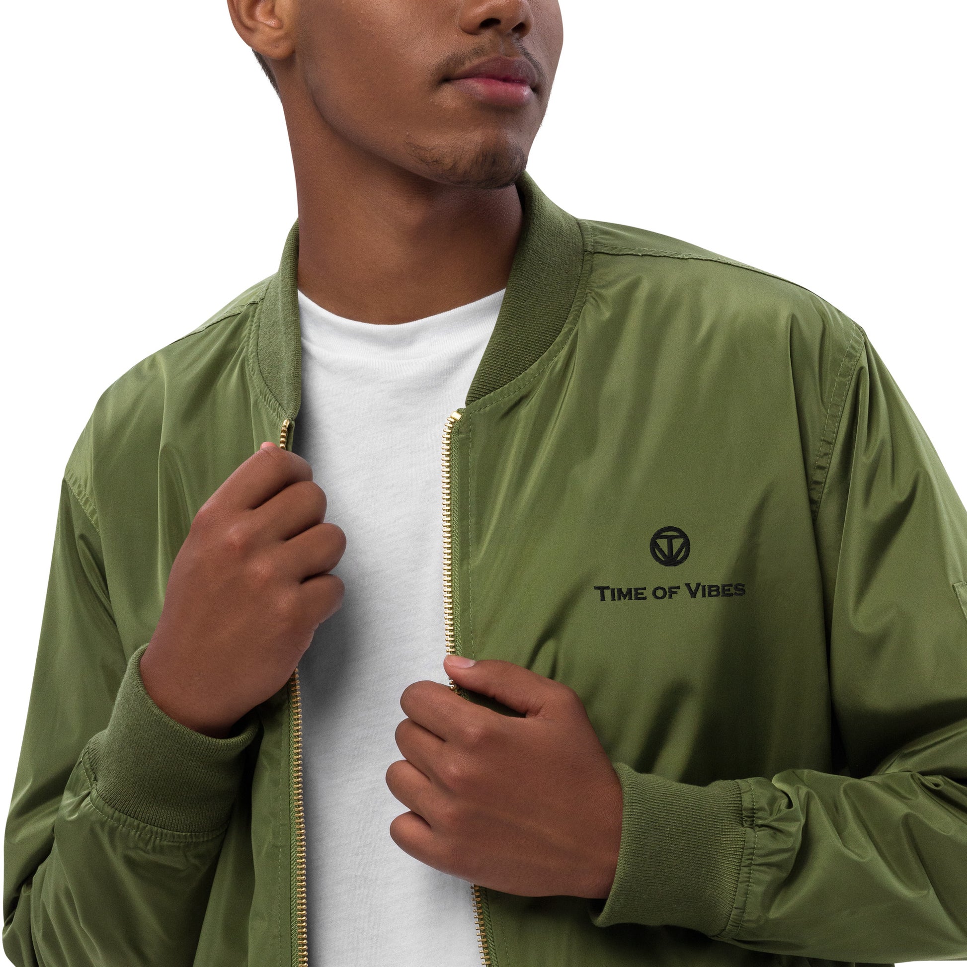 TIME OF VIBES - Premium recycled Blouson Jacket (Green) - €89.00