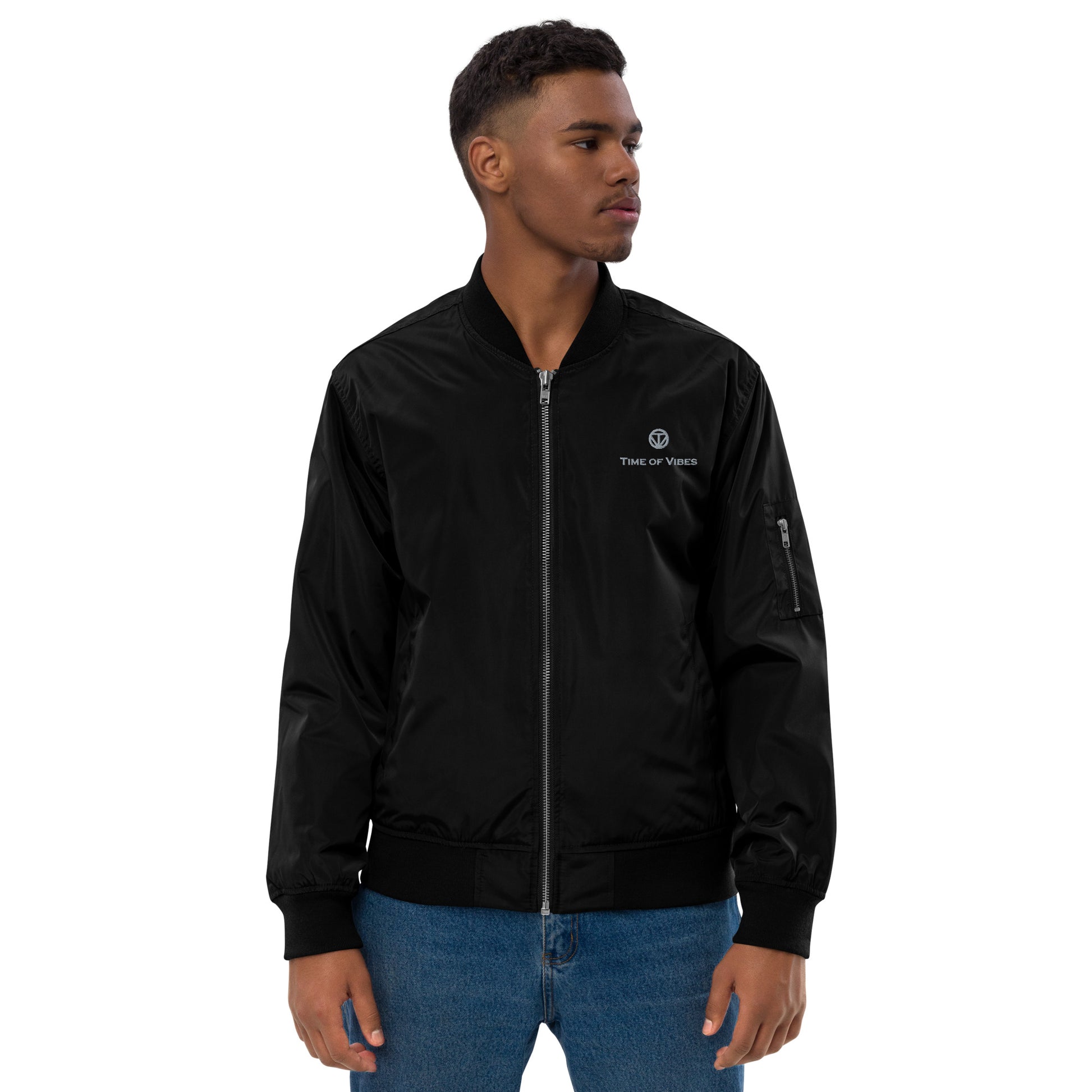 TIME OF VIBES - Premium recycled Blouson Jacket (Black) - €89.00