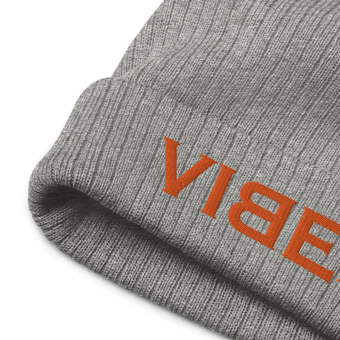 VIBES Beanie - Strickmütze Unisex (Grau/Orange) - Time Of Vibes