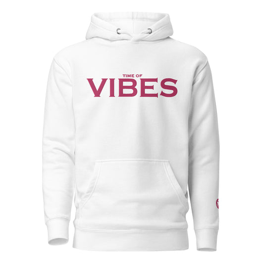 TIME OF VIBES - Classic Hoodie VIBES (White/Pink) - €69.00