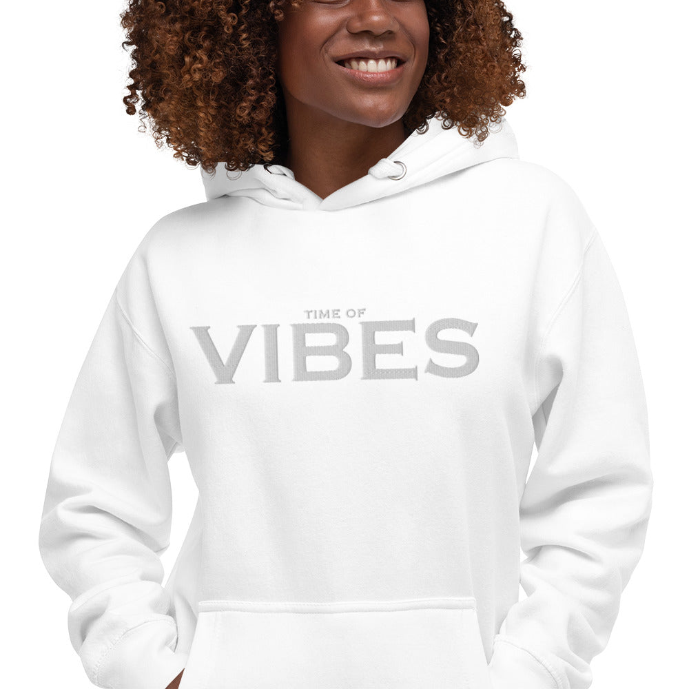 TIME OF VIBES - Classic Hoodie VIBES (White/White) - €69.00