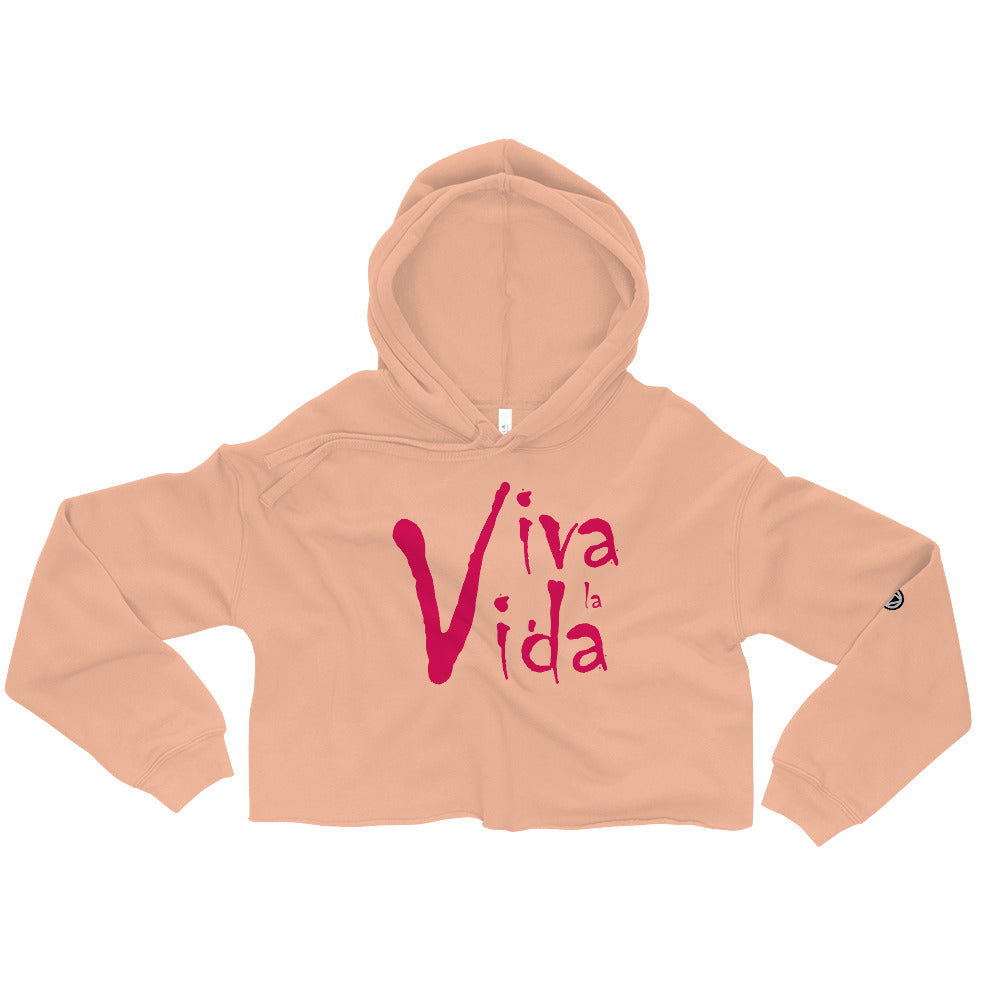 TIME OF VIBES - Crop Hoodie VIVA LA VIDA (Rose/Pink) - €68.00